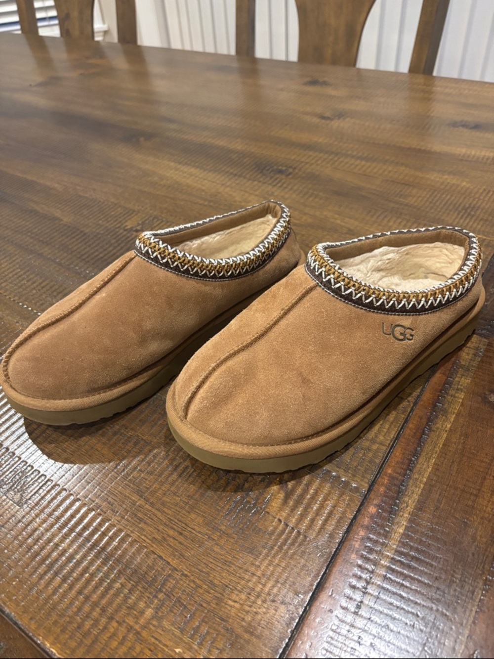 UGG Tasman II Tan Suede Shearling-Lined Slip-On Slippers - size 9 women’s - Picture 4 of 4